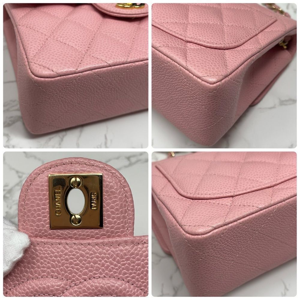 Chanel Vintage Sakura Pink CC Mini Square Classic Flap Quilted Bag - Picture 12 of 17